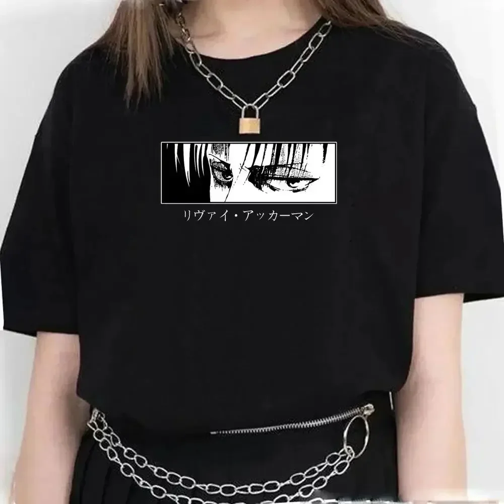 انمي ياباني هجوم على تيتان جرافيك طباعة Harajuku تي شيرت عادية موضة تي شيرتات قصيرة الاكمام المرأة الجرافيك تي شيرت