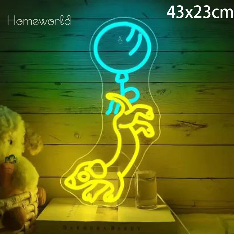 Dogs playing with balloon Neon Signs  Cute Yellow dog neon  Used For Bedroom  living room   Game Room  Bar  Office Art Decor