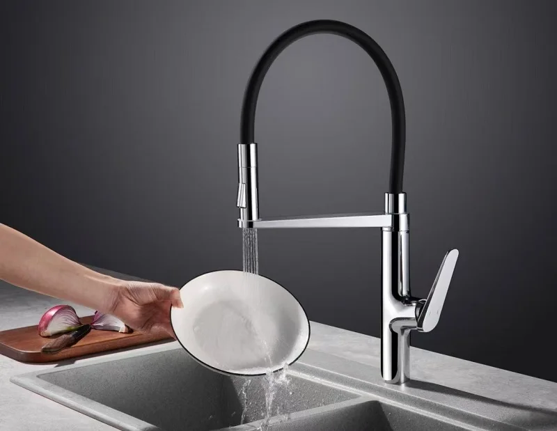 Top Quality Brass Kitchen Sink faucet Pull Out Kitchen mixer Tap Movable 2 modes Sprayer 1 Hole One Handle Modern Copper Faucet