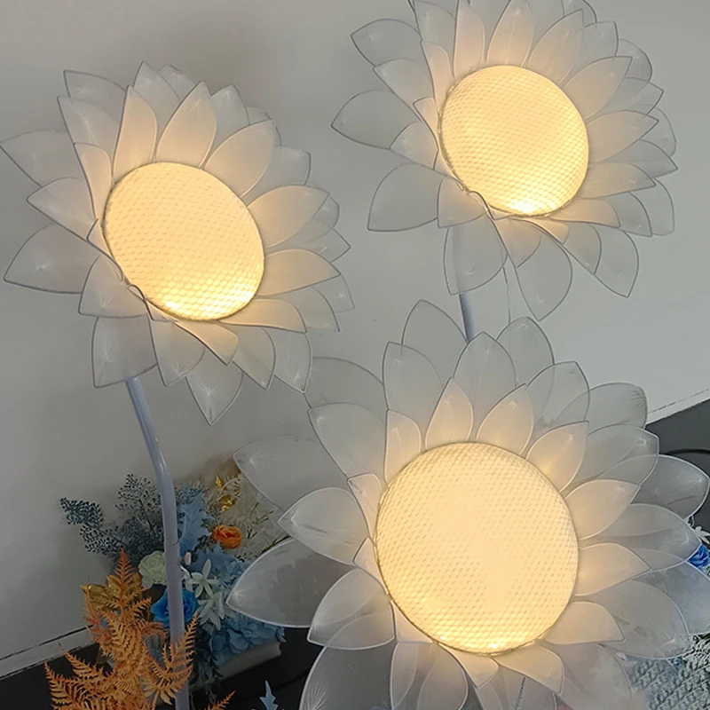 OUFULA Modern Sunflower Wedding Lights Festive AtmosphereLED Light for Party Stage Road Lead Background Decoration