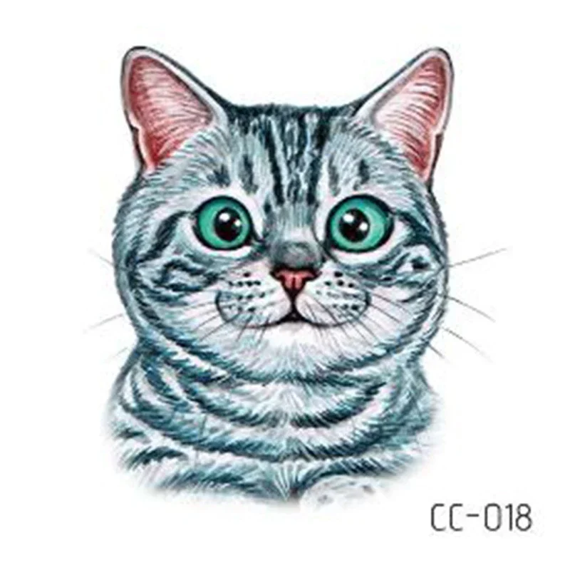 Мультяшные татуировки, детский праздничный макияж, цветок, кошка, собака, бабочка, временные боди-арт, одноразовые наклейки