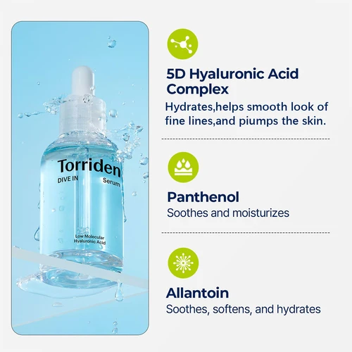 Imagen 2 del producto Suero de Ácido Hialurónico de Bajo Peso Molecular Torriden DIVE-IN 50ml, Refrescante y No Pegajoso, Refuerzo de la Barrera Cutánea, K-Beauty, Maquillaje Coreano