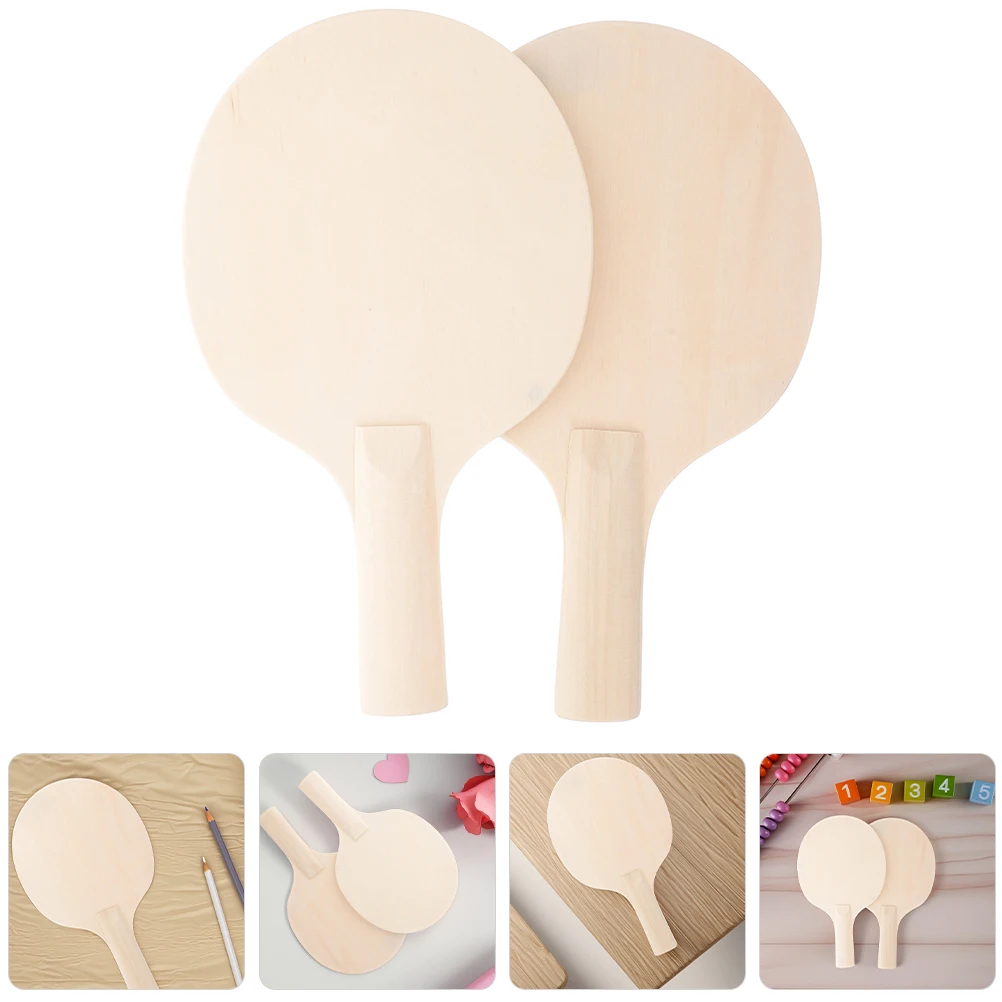 

6 Pcs Pong Paddle Diy Craft Table Tennis Racket Blank Wooden Crafts Rackets Paddles Blanks Sport Game Custom