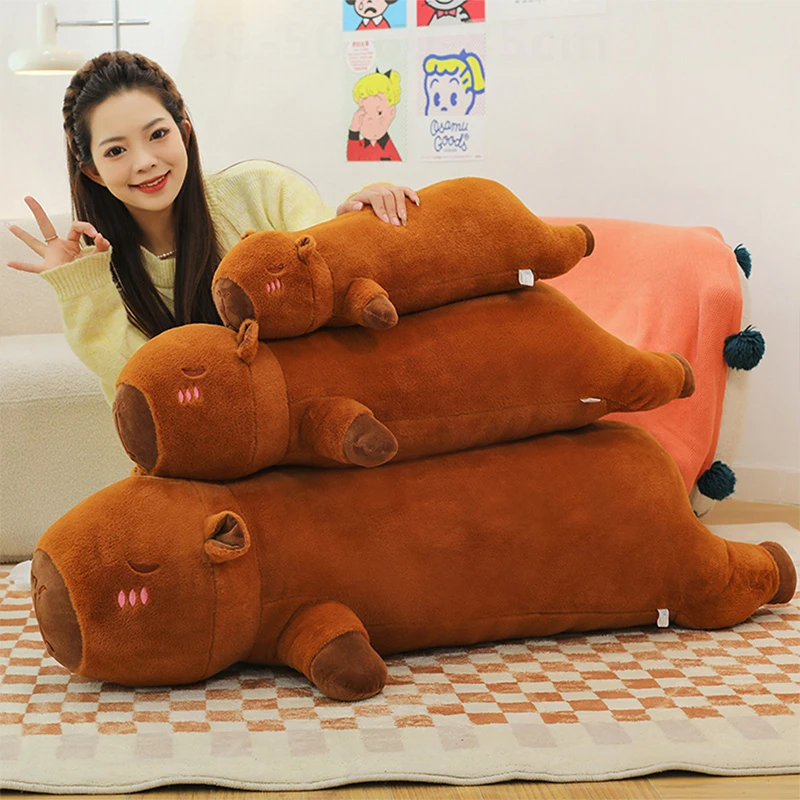 

Kawaii Capybara Plush Toy Stuffed Doll Cuddly Pillow for Kids Birthday Gift Soft Long Hugging Sleeping Plushie for Girl and Boy