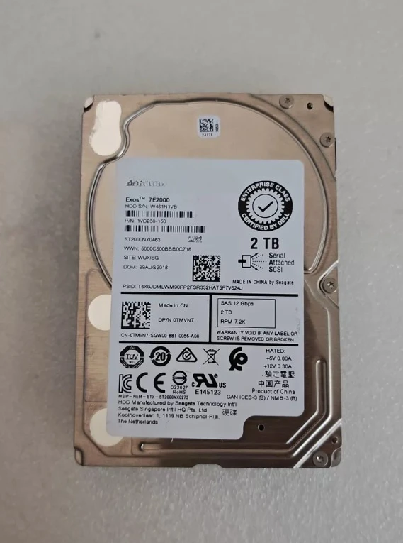 used Ent 0TMVN7 TMVN7 2TB ST2000NX0463 7.2K SAS 2.5
