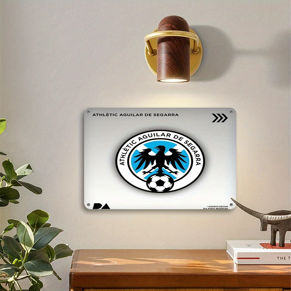 Athletic Segarra Metal Tin Sign,  - Blue & White Cartoon Football Star Design with Eagle Emblem, Perfect for Home, Bar, Cafe, Re
