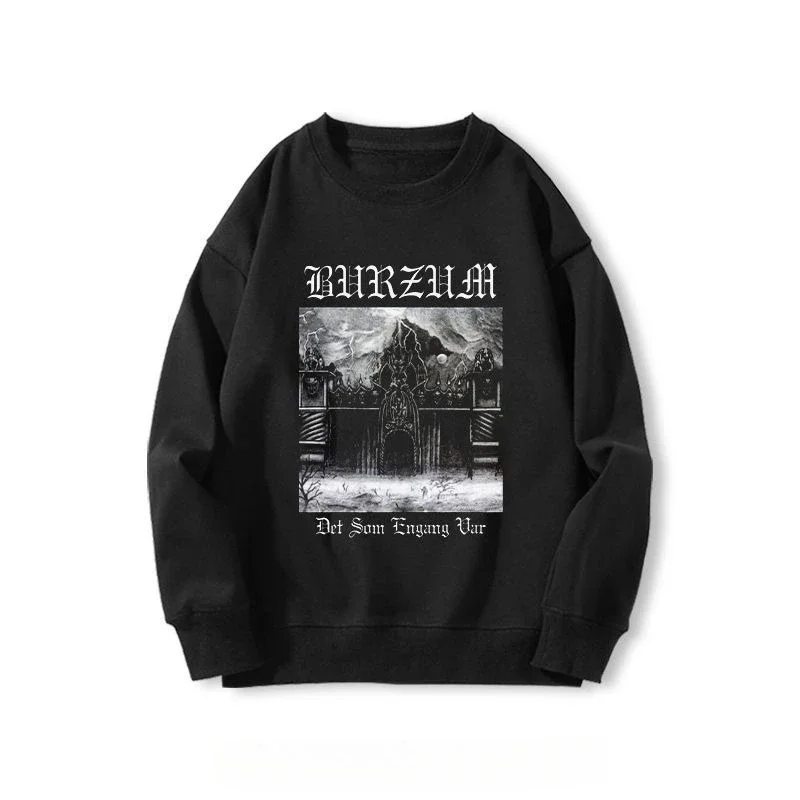 سويت شيرت Burzum Band للرجال والنساء بلوزات بغطاء للرأس بشريط معدني Y2k بلوفر كبير الحجم ملابس ماركة ملابس رجالية ملابس الشارع