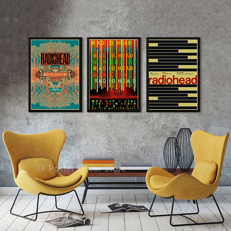 Rock Band Radiohead Music Art - Vintage Fashion Wallpaper ulasan dan harga