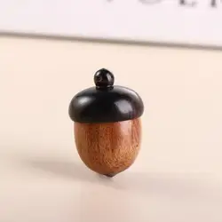 Mini Outdoor Acorn Shape Sandalwood Travel Pill Case Granule Storage Box Wooden Pill Box Capsules Organizer