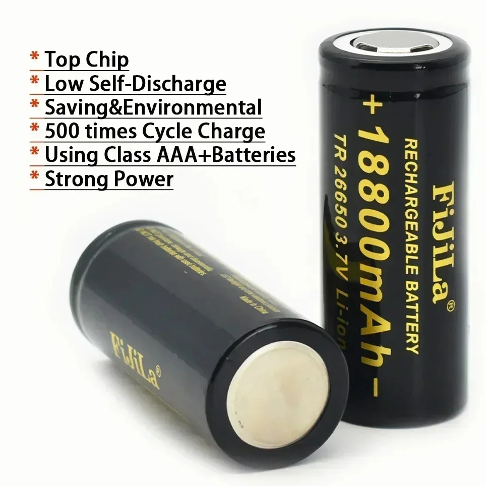 26650 Li-ion Battery 3.7V 18800mAh Rechargeable Lithium-ion Batteries For Flashlight Driving Recorder LED Camping Lights Cell