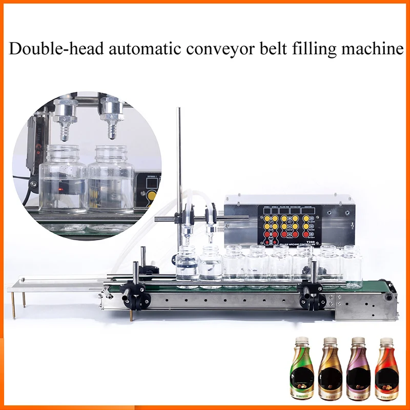 Automatic Conveyor Belt Assembly Line Double Head Quantitative High Precision Liquid Filling Machine