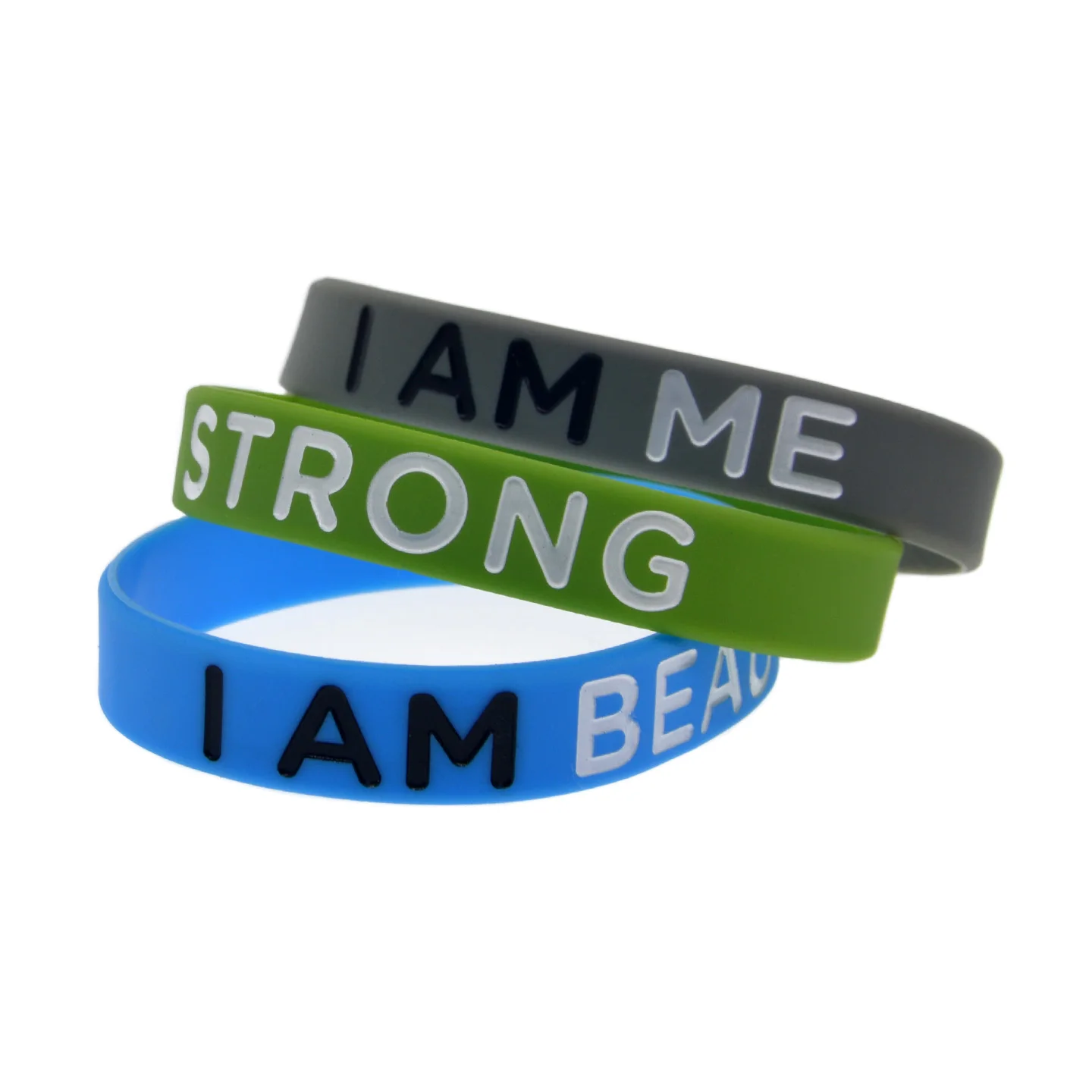 50 Stück „ICH BIN WERTVOLL“ Silikon-Armband, Selbstakzeptanz-Motivationsarmband, 5 Farben, Unisex – Detail 4