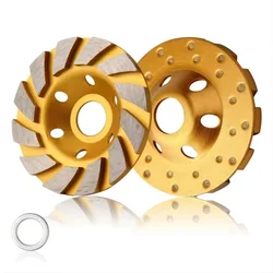 4In Diamond Grinding Wheel HHS Heavy Duty Turbo Row Diamond Grinding Wheel Disc Angle Grinder Disc for Concrete Granite Marble