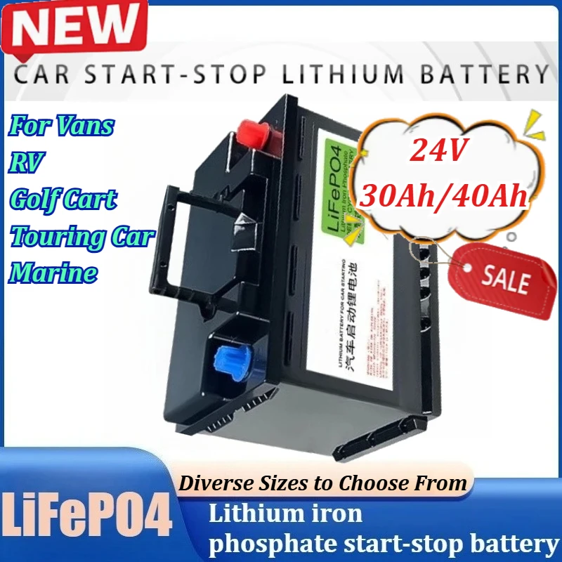 

24V 40Ah Truck Starter Lithium Battery Maintenance-Free 30/40Ah High Capacity Battery for Vans, RV,Golf Cart,Touring Car,Marine