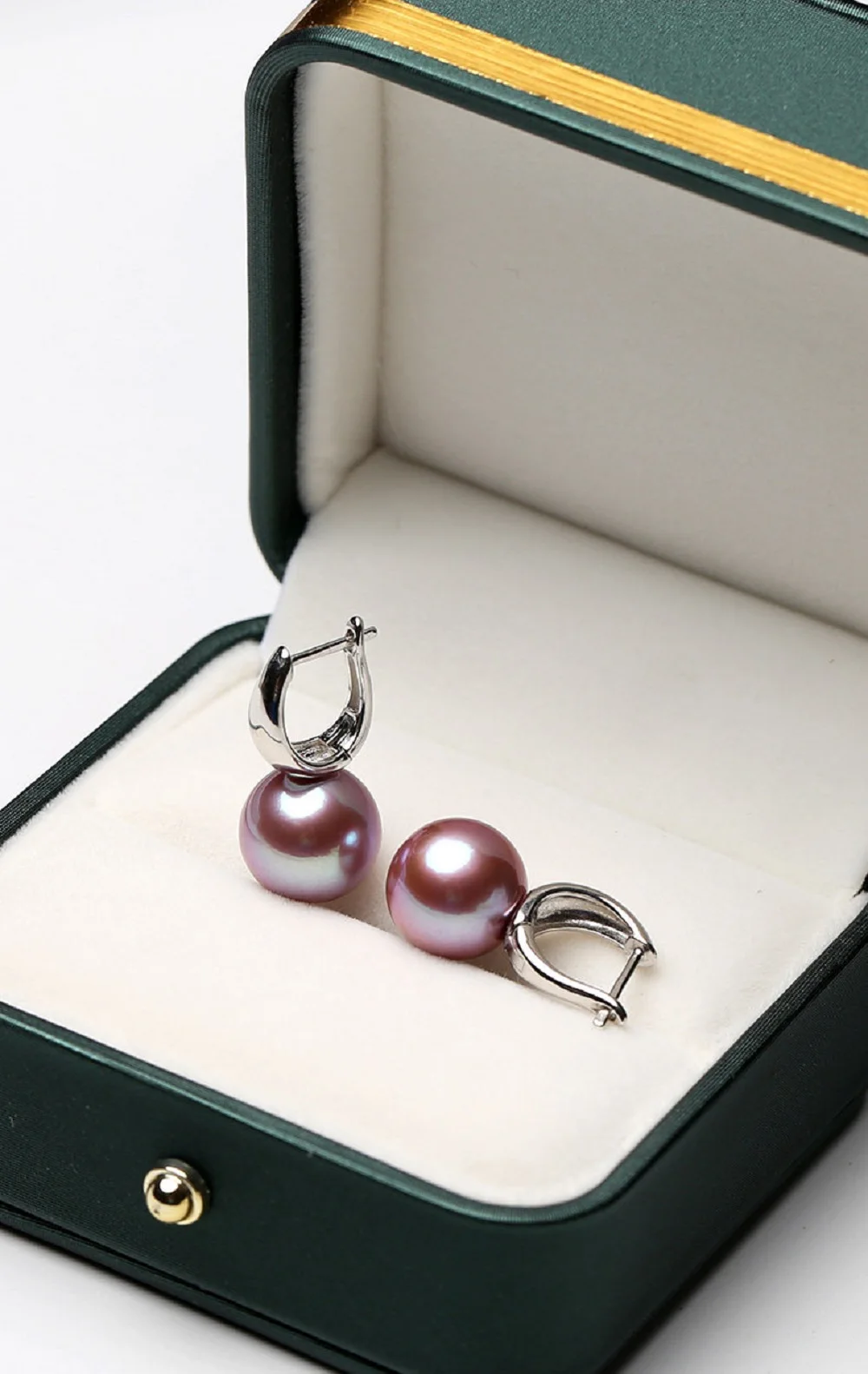 Natural pearl earrings 925 silver ear buckle AAAA 11-12mm elegant temperament earrings