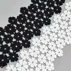 3.8 Inches Wide Sewing Lace Water Soluble Floral Lace Applique White Embroidered Flowers Lace Trim Sewing Accessories