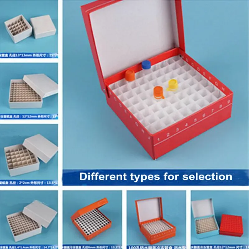 4Pcs /Pack Paper Frozen Tube Box 25/36/81/100 Grids Tube Cryo Storage Box Suitable for 1.5/1.8/5/7ml Cryopreservation