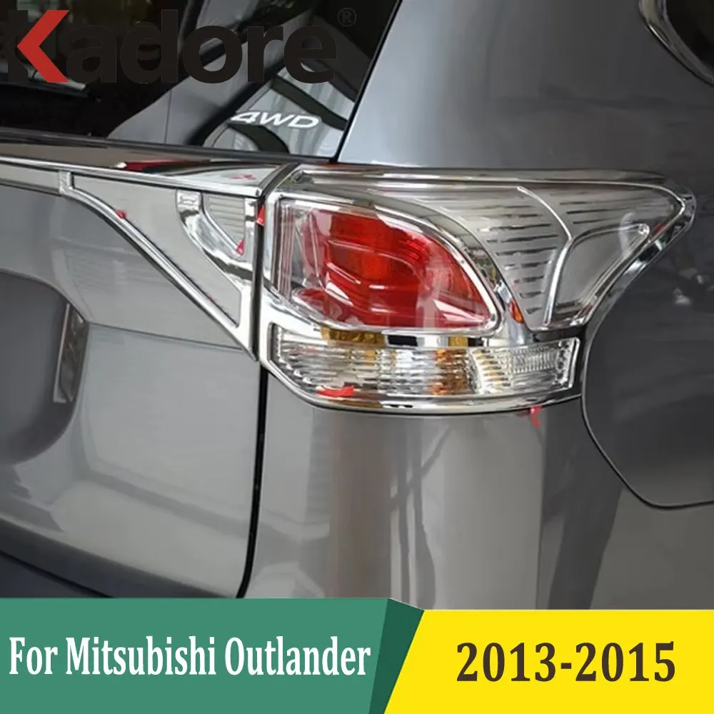 

For Mitsubishi Outlander 2013 2014 2015 Chrome Rear Tail Light Lamps Cover Trim Taillight Stickers Car Styling Accessories