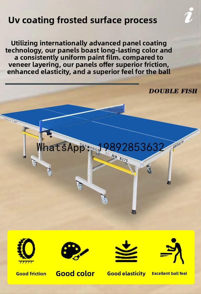 XL   Table Tennis Table for Home Use, Foldable and Portable, Standard Indoor B275 Blue Ping Pong Table