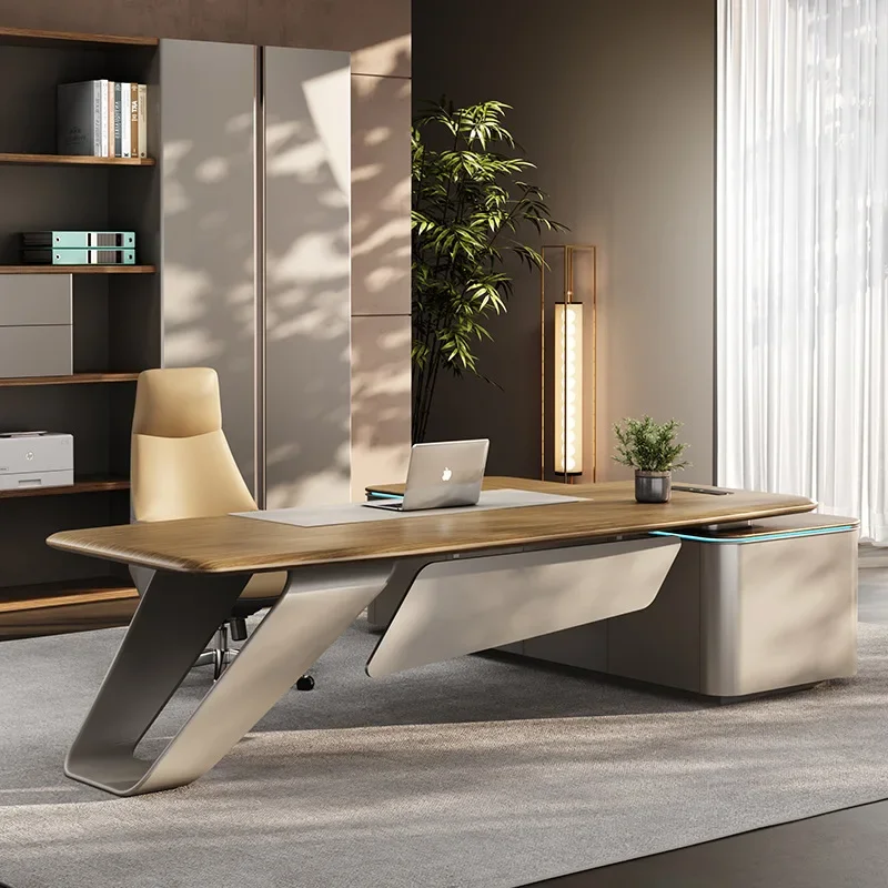 

Офисный стол Boss Furniture, простой стол современного класса, легкий роскошный стул, комбинация офисного стола и стула