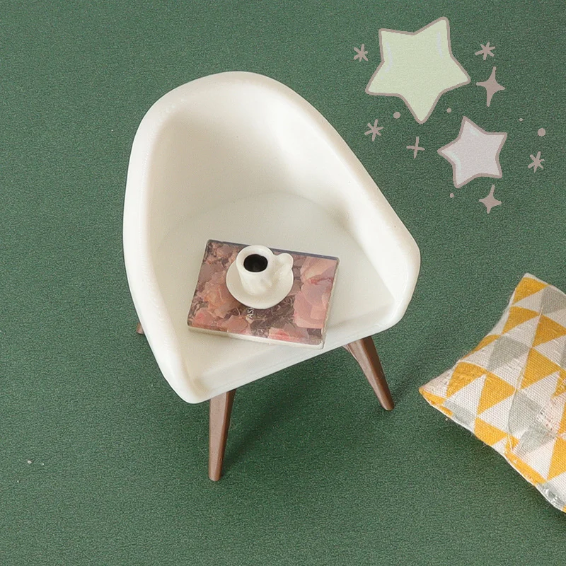 1Pcs 1:12 Scale Dollhouse Miniature Living Room Armchair Single Chair Model Furniture For Dolls House Micro Diorama Scene Props - Image 3
