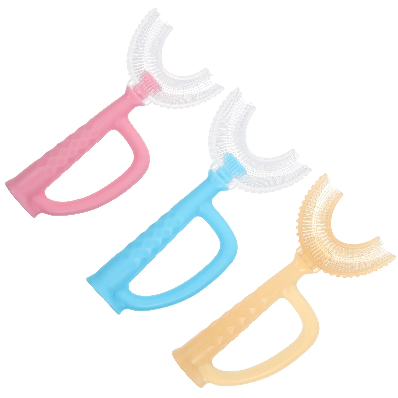 3 قطعة فرشاة أسنان يدوية للأطفال على شكل حرف U للعناية بالفم وتنظيف الأسنان للأطفال وفرشاة أسنان فعالة لتدليك اللثة #4