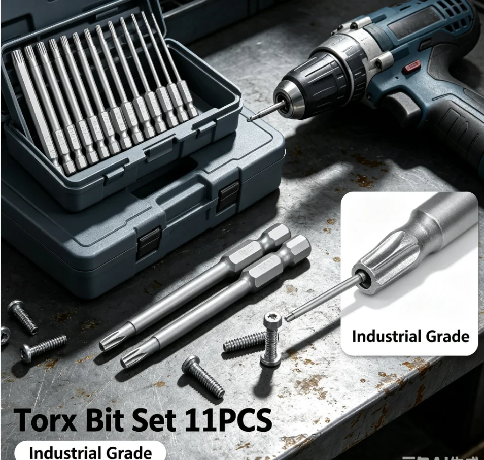 Extra Long 11pcs Torx Screwdriver Bit Set 75mm/3inch Magnetic Hex Security Head T7 T8 T9 T10 T15 T20 T25 T27 T30 T40