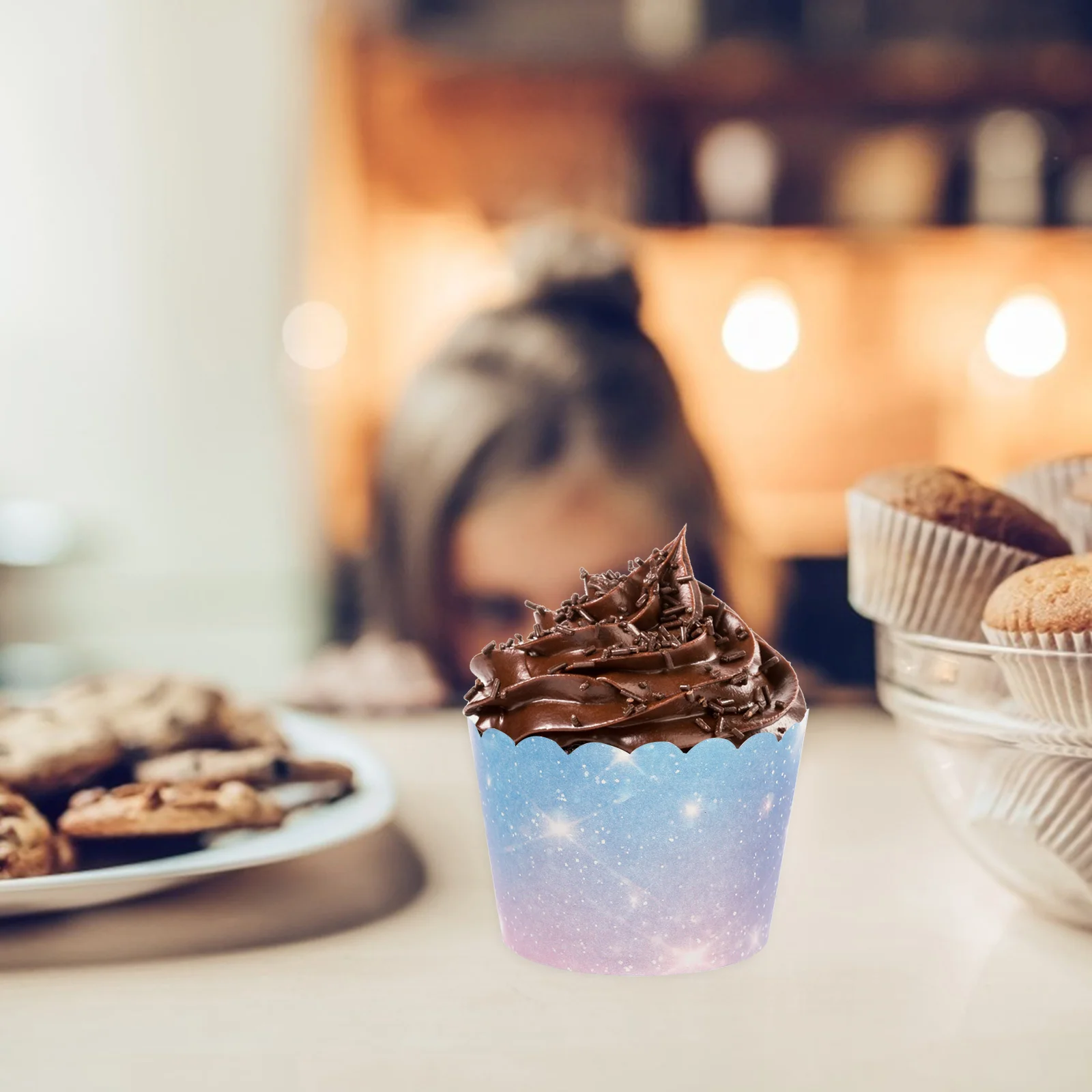 

150Pcs Sky Pattern Cupcake Cups Paper Baking Cups Non Stick Heat Resistant Cake Liners for Muffin Cake Party Supplies