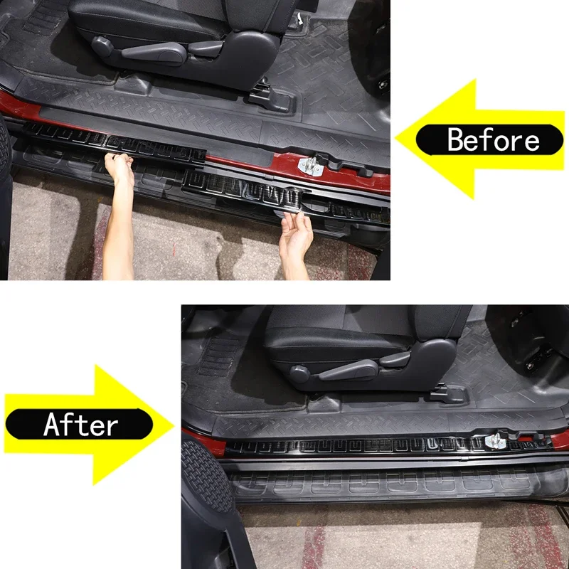 

For 2007-2021 Toyota FJ Cruiser stainless steel black car interior and exterior door sill protector car decoration accessories