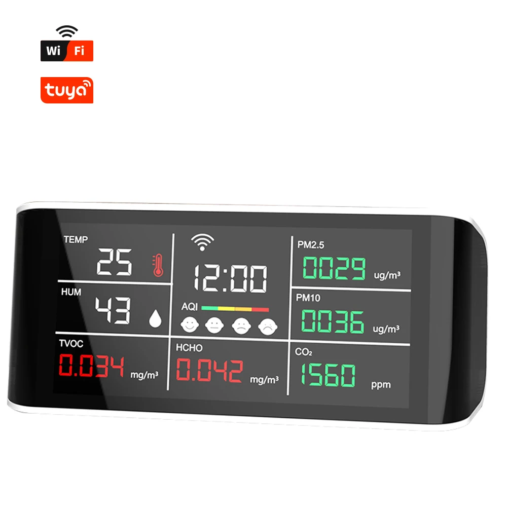 

Dienmern New DM69D WIFI CO2 Quality Detector LCD Display PM2.5/HCHO Sensor Tester Temperature Humidity 2 in 1,Tuya Wifi