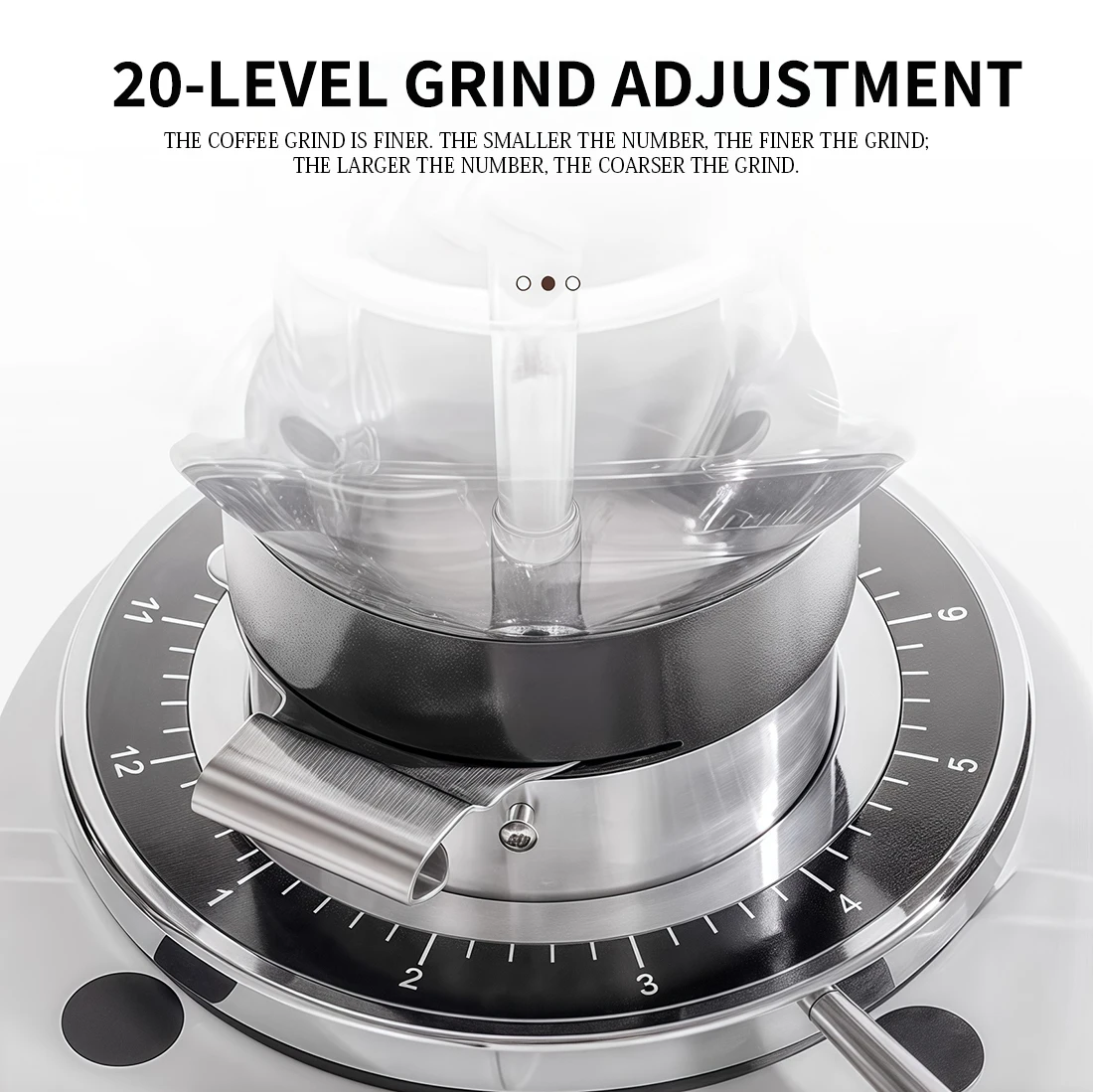 Hochpräzise moderne Kaffeepulvermühle Maschine 64 mm flache Gratmühle Moledora De Cafe