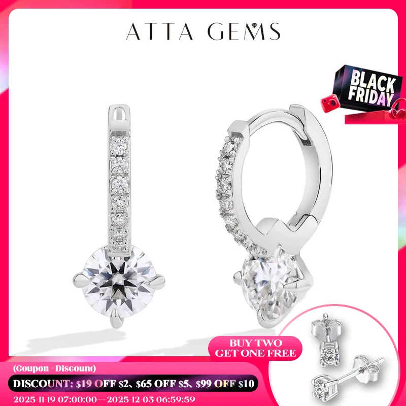 

Серьги Attagems с муассанитом и бриллиантами, стерлинговое серебро S925, позолоченные серьги с 4 когтями для женщин, свадебные украшения, высокое качество