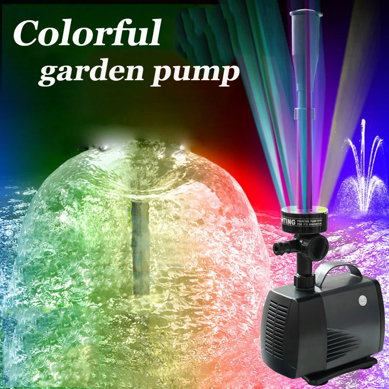 SOBO fish pond fountain pump fish tank with colored lights rockery pool oxygenated landscape landscaping submersible pump