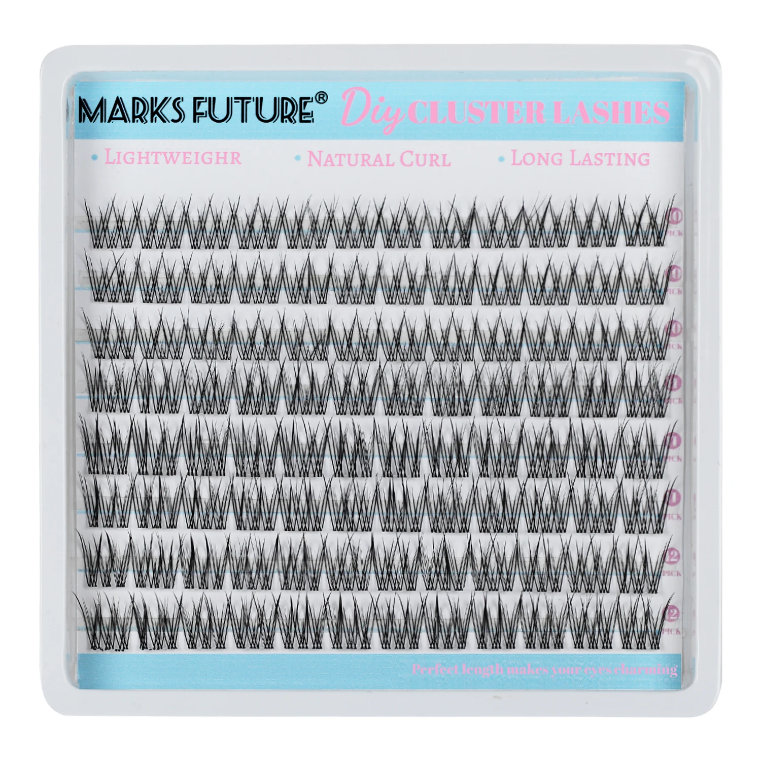 علامات المستقبل الرموش الصناعية 10-12 مللي متر مجموعات الرموش الطبيعية D حليقة مجموعات الرموش الصناعية لتقوم بها بنفسك رمش تمديد الرموش الفردية