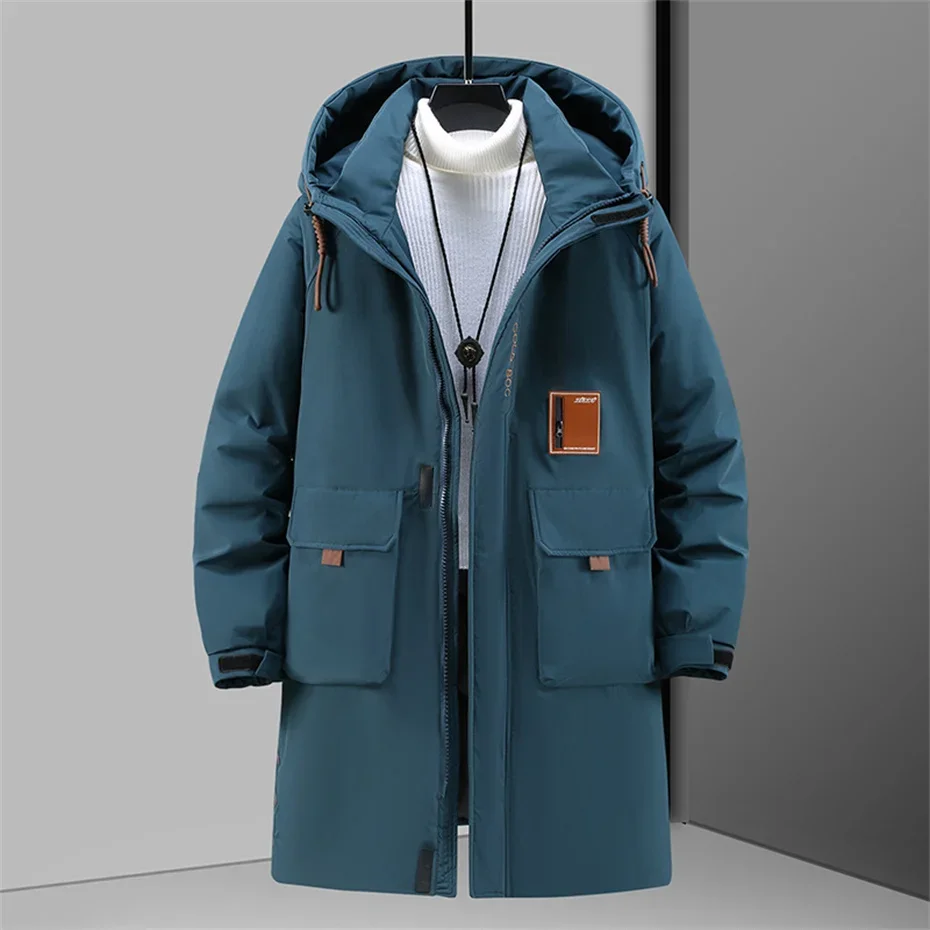 Inverno longo parkas homens 12xl 10xl plus size jaqueta grossa casaco à prova dwaterproof água moda casual carga parkas masculino tamanho grande 12xl