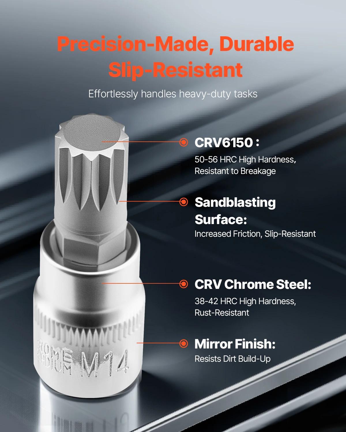 VEVOR XZN الثلاثي مربع سبلاين بت مجموعة مقابس 10 قطعة M4 - M18 قسط Cr-V الصلب تعزيز حقيبة للتخزين الثلاثي مربع مجموعة مقابس