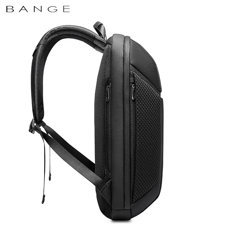 BANGE-Sac à dos d'affaires pour ordinateur portable pour homme, grande capacité, style simple, surface étanche, port de charge USB, 15.6 pouces