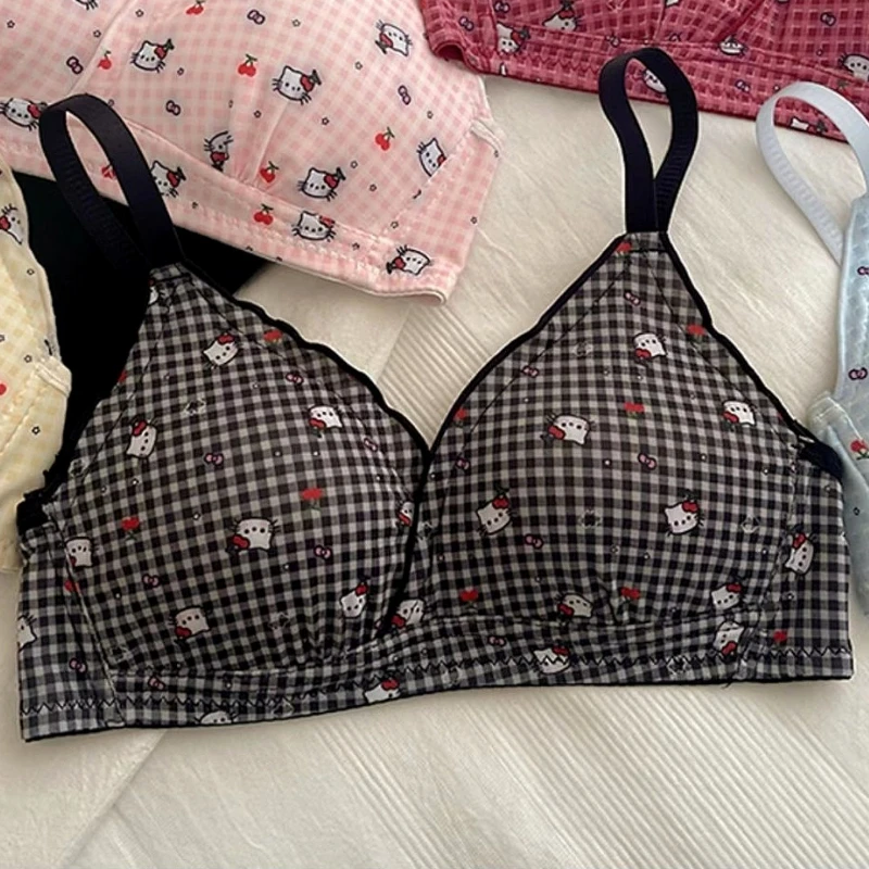 소녀들을 위한 스위트 액티브 브라, 만화 캐릭터 푸쉬업, 편안하고 귀여운 여성 스포츠 브라, 속옷, 통기성 좋은 여성용 브라