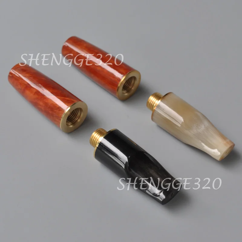 موسع أنبوب تدخين خشبي ، حامل سجائر ، ساق قرن الثور ، جذر بريار ، حجم كبير ، فلتر 9. #4