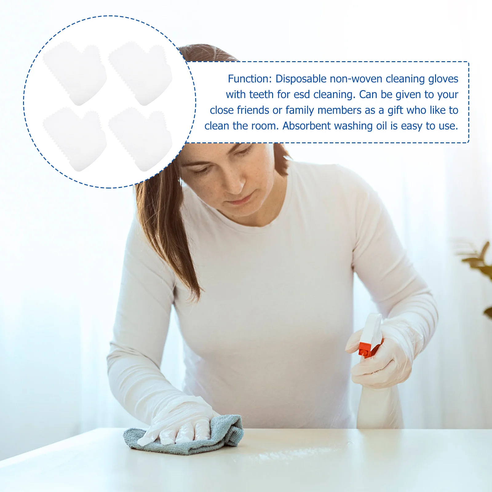 10 Pcs Toothed Cleaning Gloves Home Non-woven Fabric Hand Protector for Furniture