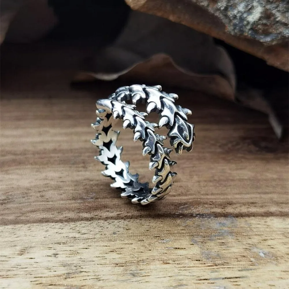 Anime Ring Kaneki Cosplay Adjustable Opening Unisex Punk Jewelry Retro Geometric Spine Ring Gift Prop Accessories