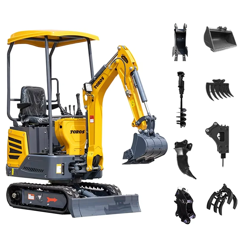 1Ton mini excavator for home use china brand excavator mini compact with cabin assembly and Optional excavator parts Customizabl