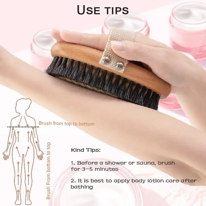 Texture Dry Copper Wire Brush Beech Wood Comb Chicken Skin Exfoliatin Dry Brush Massage Dredging Body Control Blood Circulation