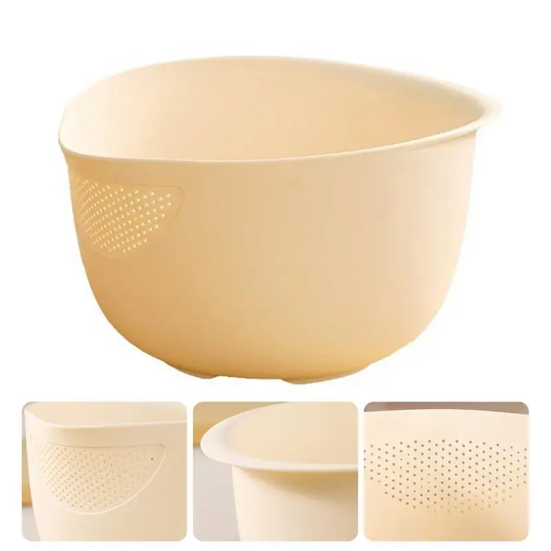 Rice Colander Strainer Fruit Vegetable Washing Strainer Basket Sieve Rice Bowl Strainer Basket Plastic Colander Kitchen Drain