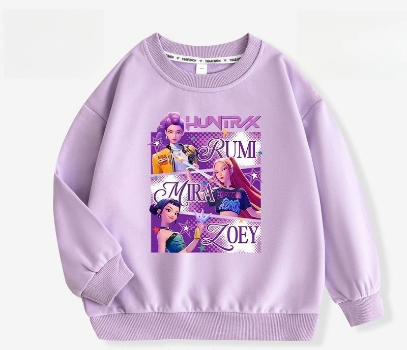 

Huntrix Kpop Demon Hunters Sweatshirt Rumi Mira Zoey Print Kids Pullover Long Sleeve Sweatshirt Boys Girls Clothes 3-8 Years