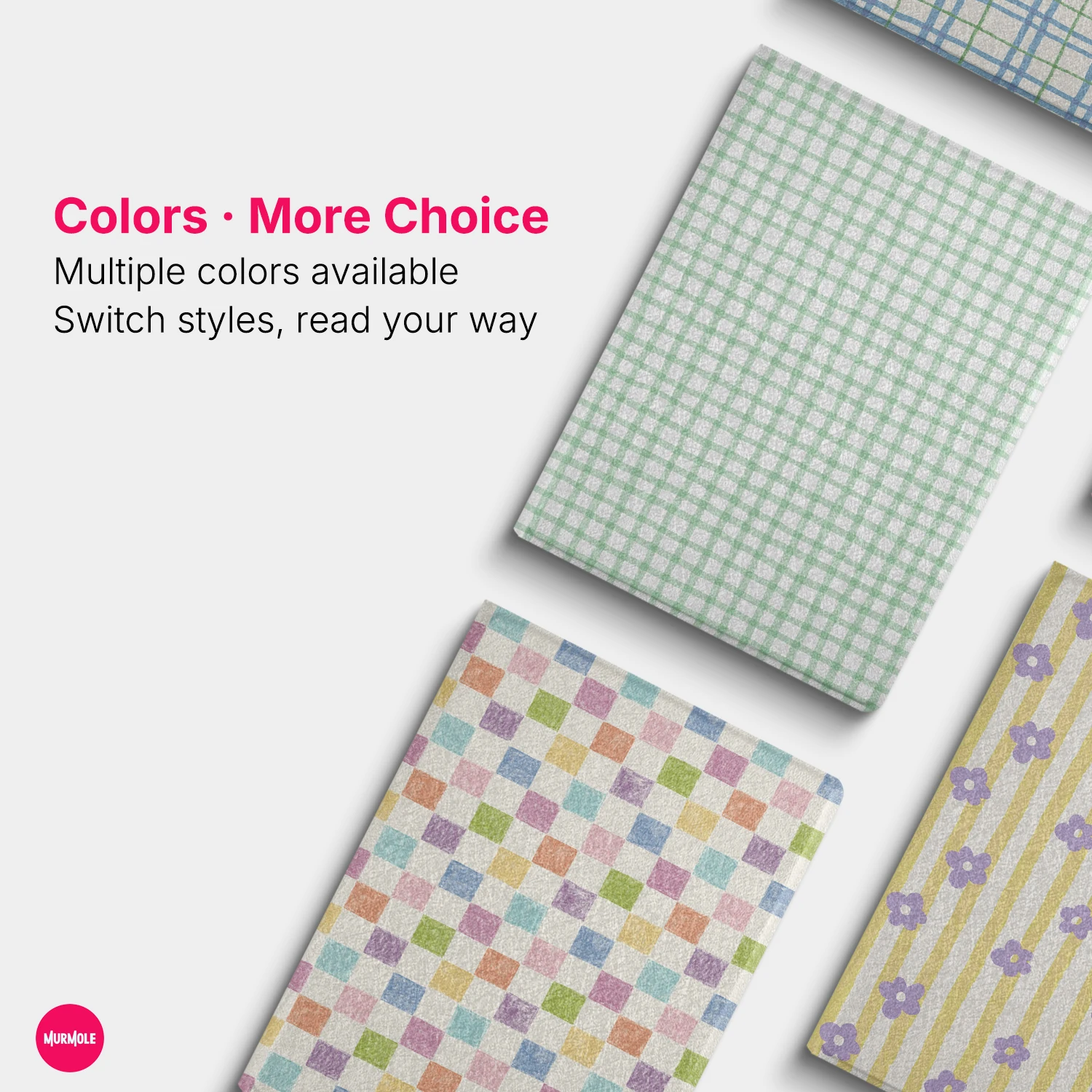 Etui Magnetyczne Murmole Floral Grid Plaid do Bigme B6 6" Ultra Slim Frameless Cover Bez Tylnego Panelu, Ochronne Etui Folio — zdjęcie produktu 5