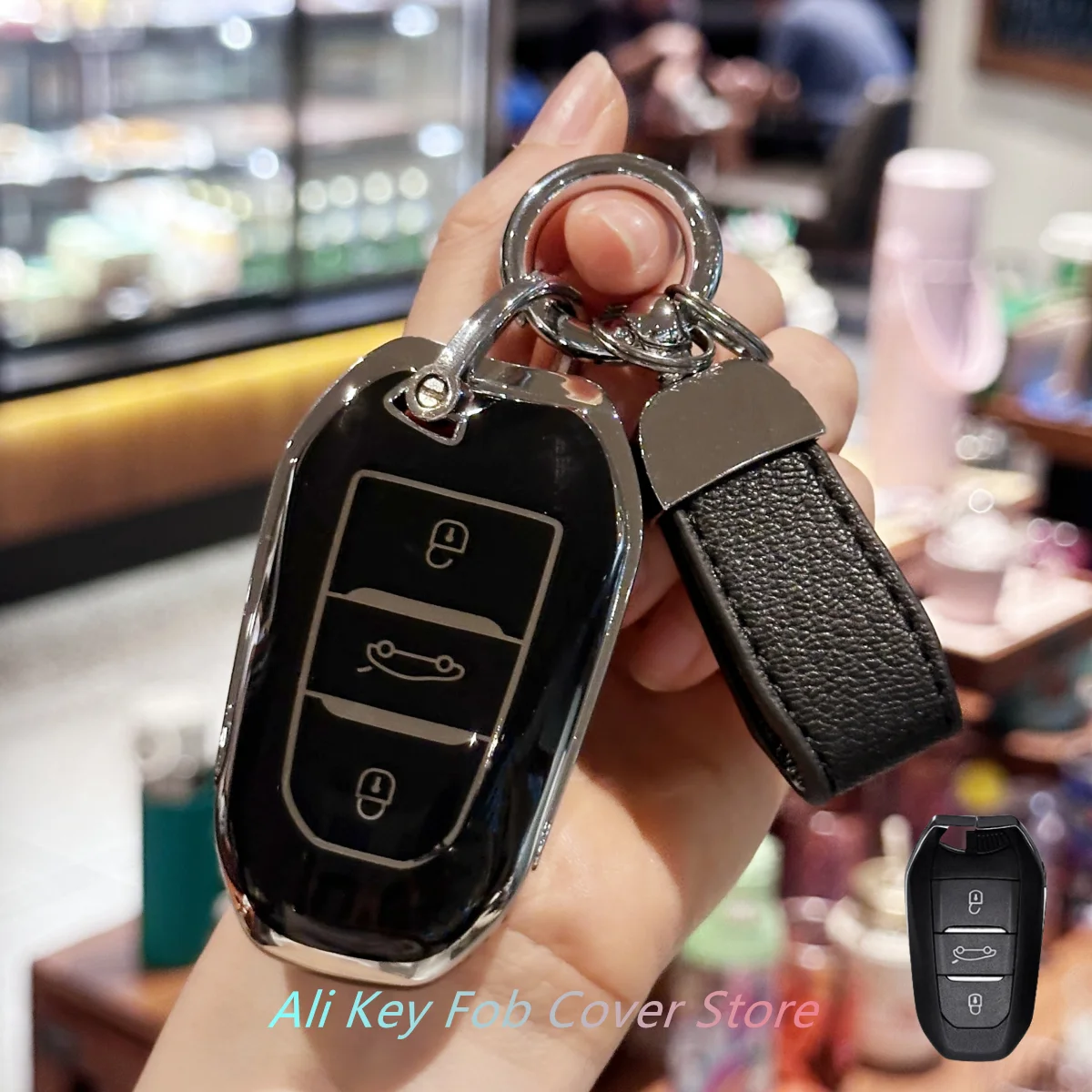 Key Fob Cover For Peugeot 2008 3008 4008 5008 308 408 508 Citroen C1 C2 C4 C6 C3-XR Picasso Grand DS3 DS5 Car Keychain