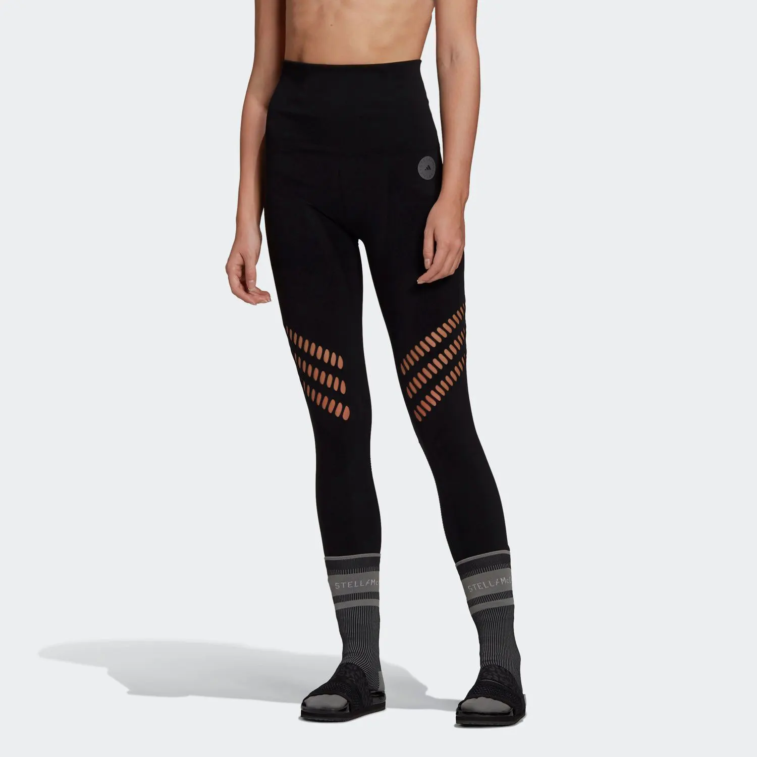 

Женские удобные спортивные узкие брюки Adidas Originals New Season с высокой талией FS0123