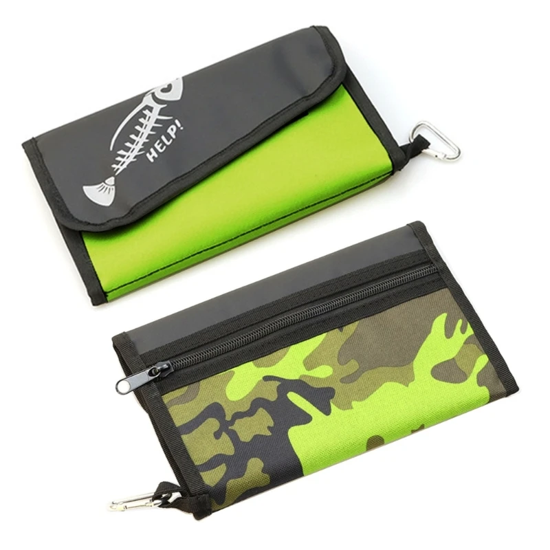 

Waterproof Fishing Baits Binder Fishing Leader Tackle Wallet Bag with Carabiner D5QD