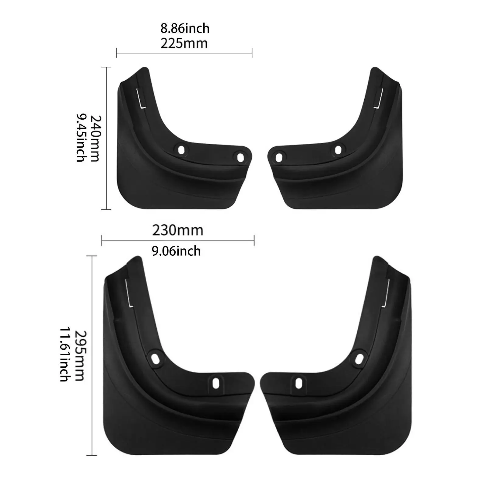Exterior Accessories Convenient Assemble Black 4Pcs Mudflaps Tires Splash Guards for at Automatic Transmission 25 Car